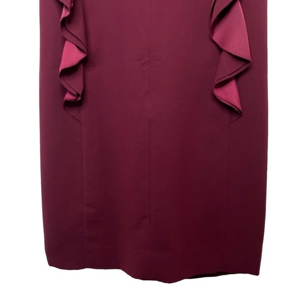 Kate Spade Burgundy Red Ruffle Cap Sleeve Women’s Shift Dress Sz 4 - Picture 10 of 12